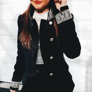 Zara Black Velvet Blazer / Jacket